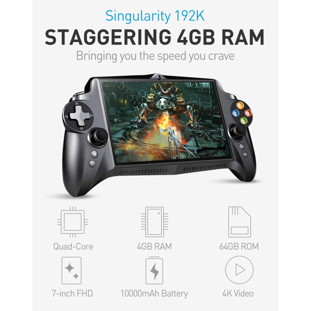 7 Pollici 1920X1200 Quad-Core 4G / 64GB Nuovo Gamepad 10000mAh Android 5.1 Tablet Console per Videogiochi 18 emulatori/Giochi per PC