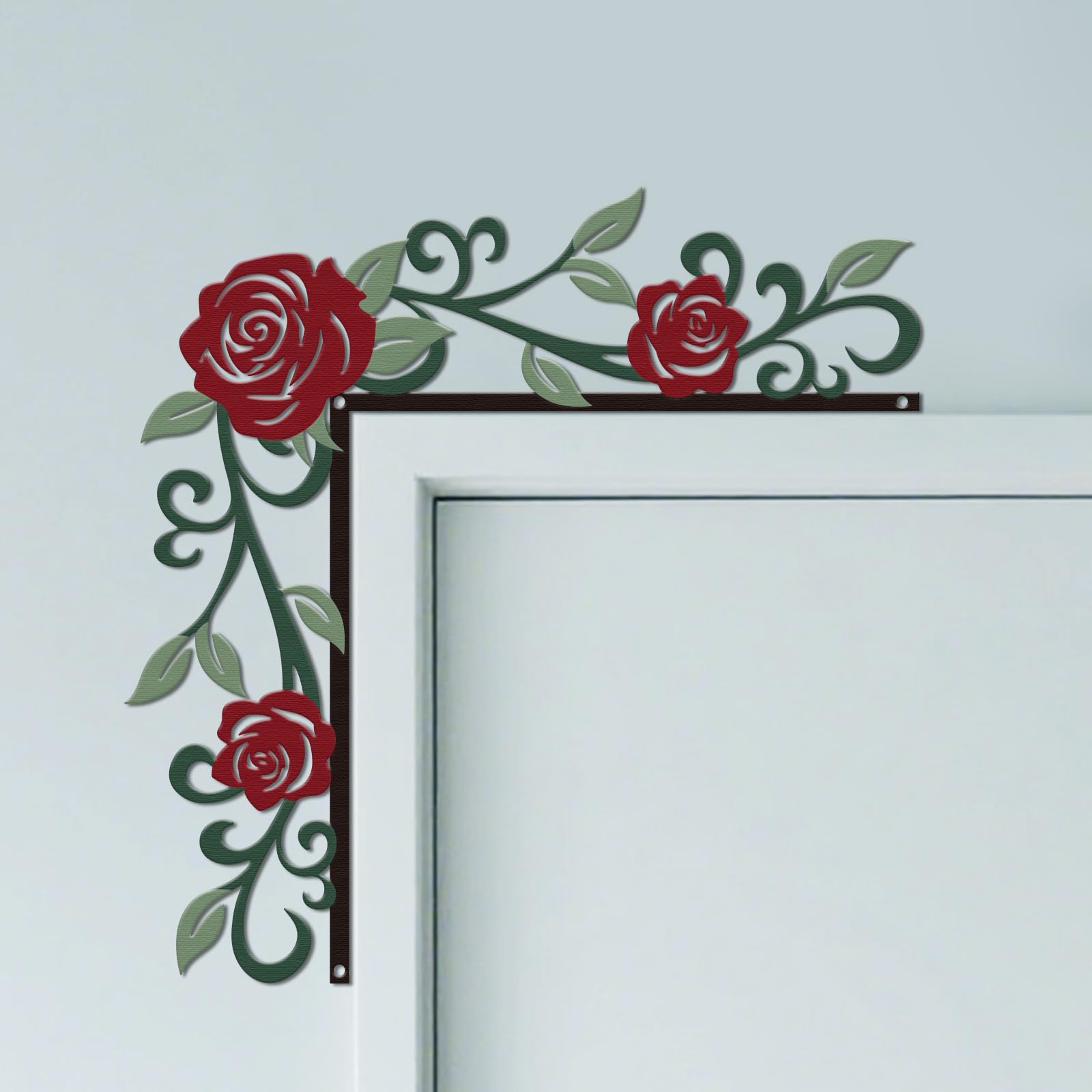 CUTHOLLOW Rose Vine Metal Door Frame Decoration — image 1