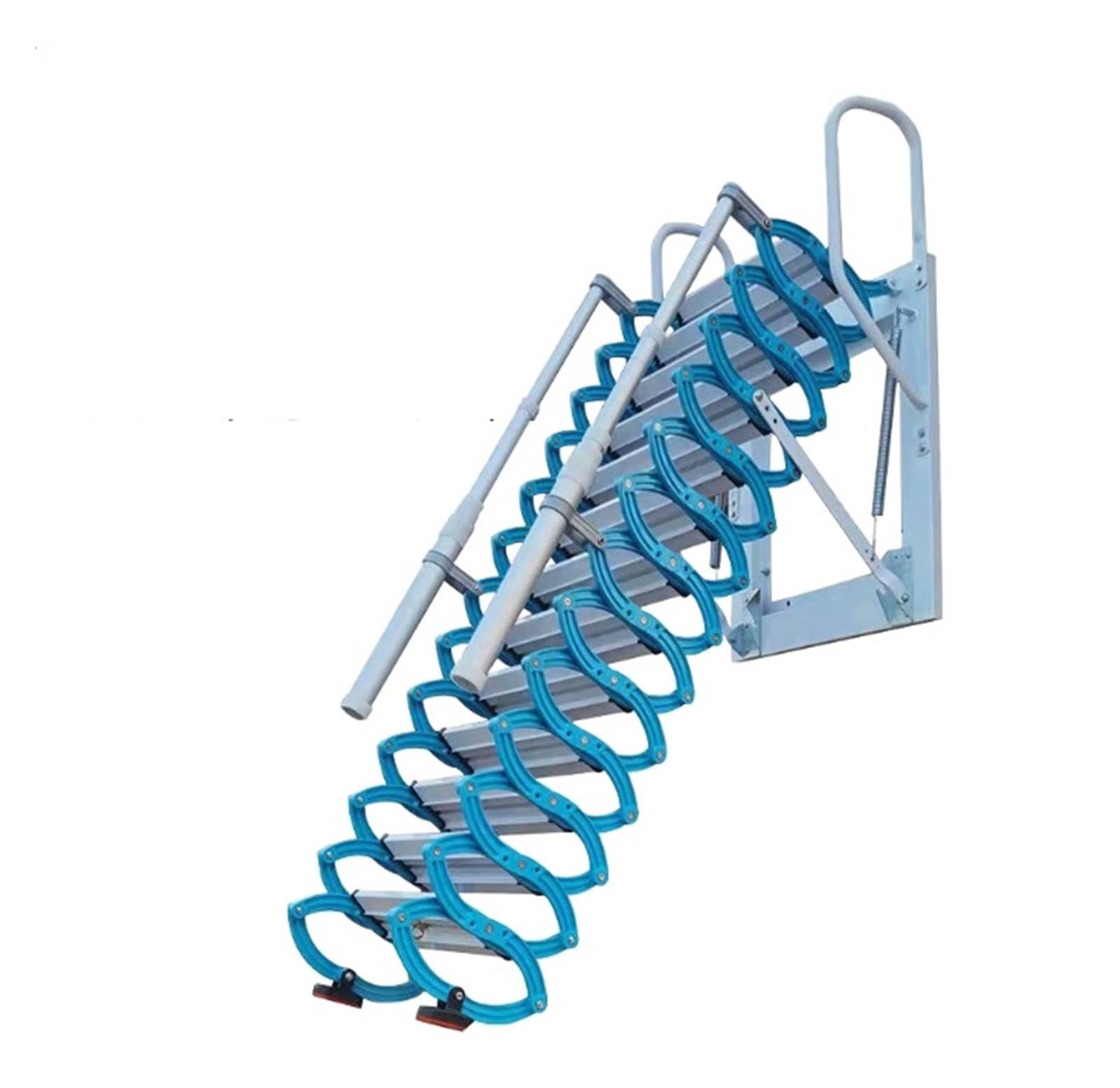 Scala pieghevole per mansarda con corrimano a parete retrattile pieghevole per interni ed esterni (2-3 m)