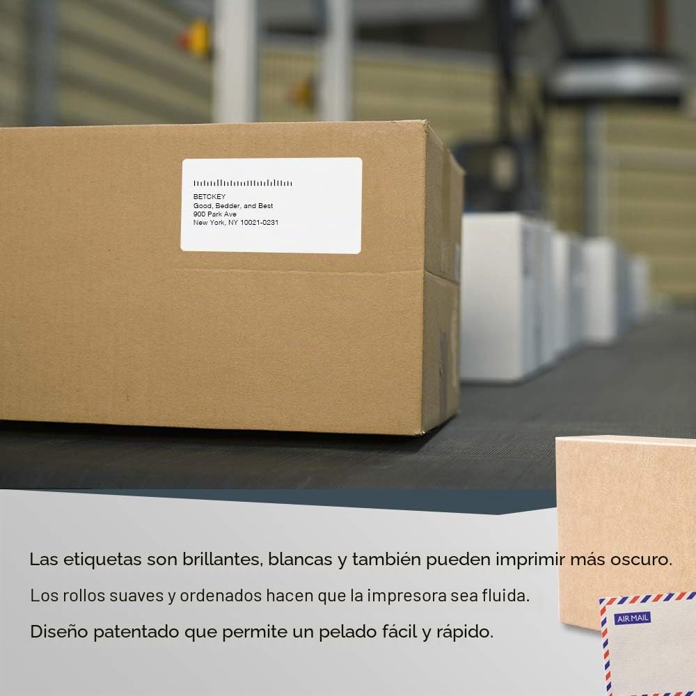 BETCKEY - 20 Rollos Grandes 99014 Etiquetas Adhesivas Compatible con DYMO S0722430, 54mm x 101mm, 4800 Etiquetas de Envío para LabelWriter 450, 4XL, No se aplica 550 o 5XL