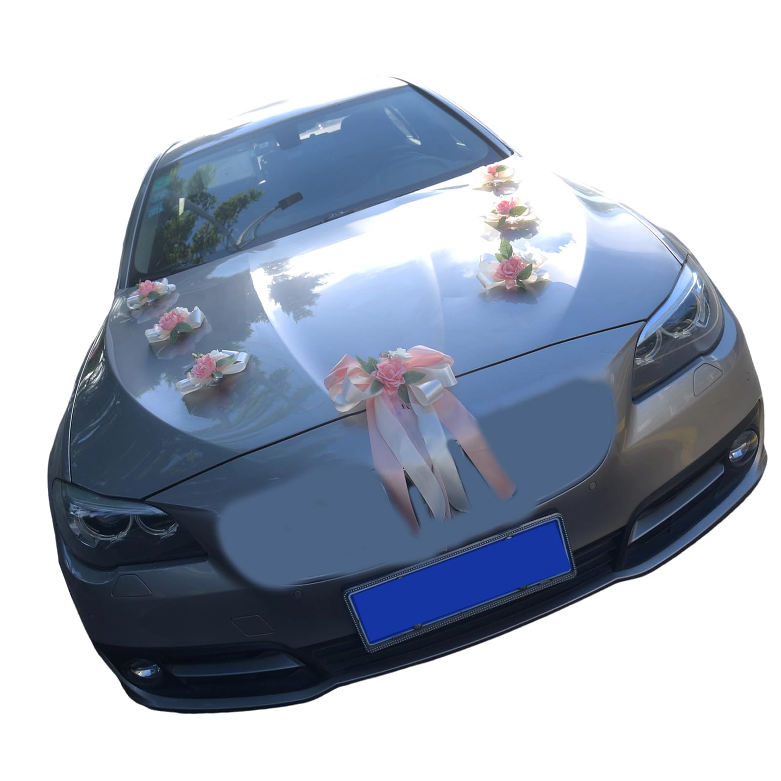 Carotoe B Premium Ridal Car Floral Arrangement Set With Detachable Polyester Flowers For Wedding Parties Decors Ridal Car Flower Set