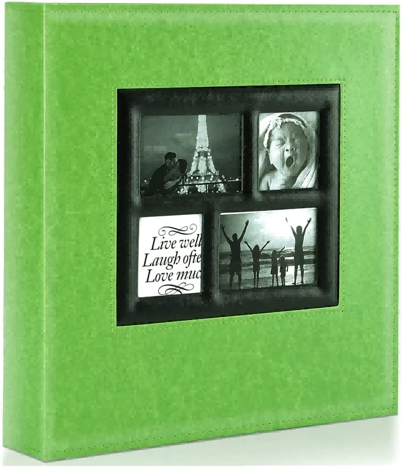 Ywlake Photo Album 4x6 500 Pockets Photos, Extra Large Capacity Family Wedding Picture Albums Holds 500 Horizontal and Vertical Photos Green
