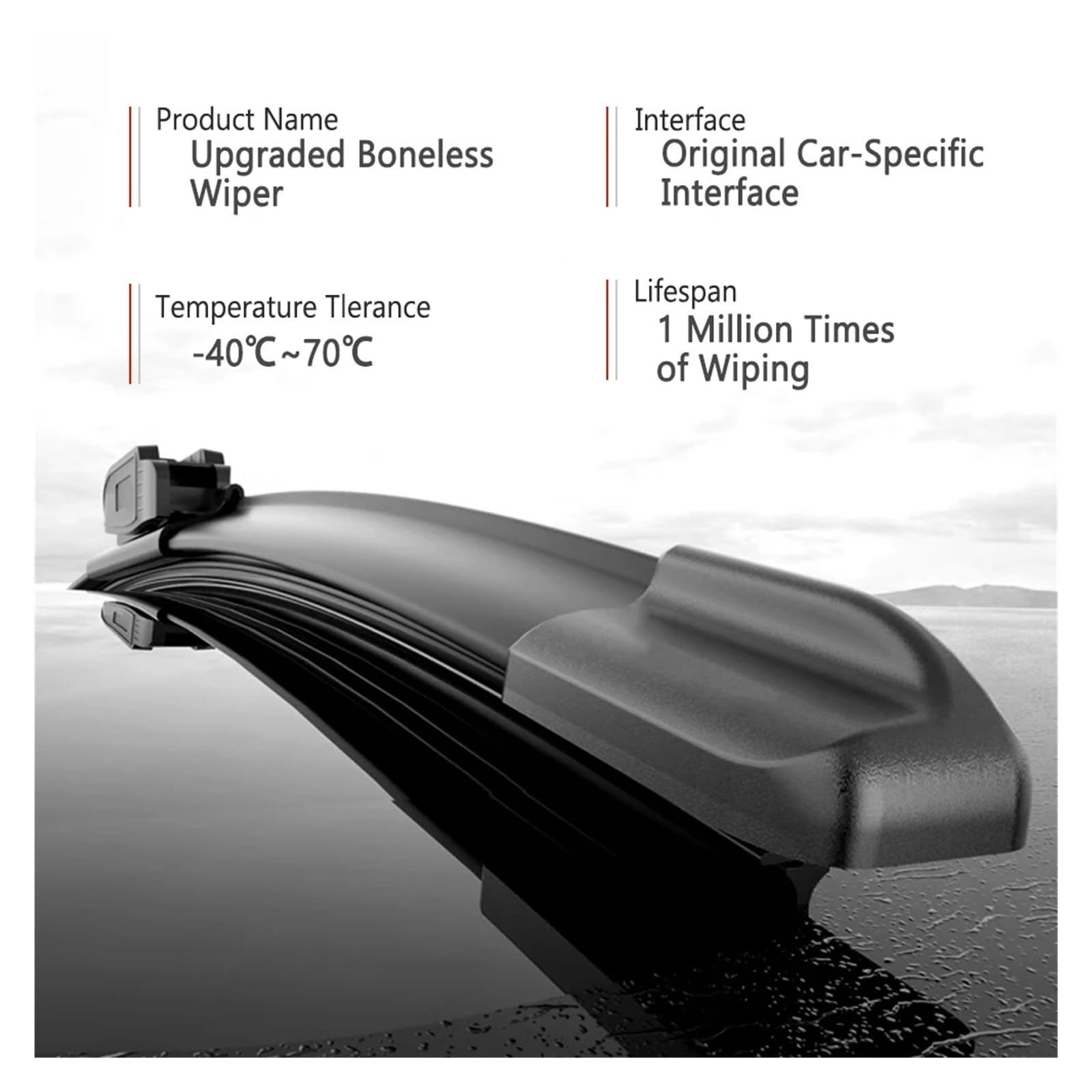 spazzole tergicristallo Per DS 3 2009-2016 Spazzole Tergicristallo Anteriori Resistenti E Silenziose 24 Pollici + 16 Pollici (60,96 Cm + 40,64 Cm)