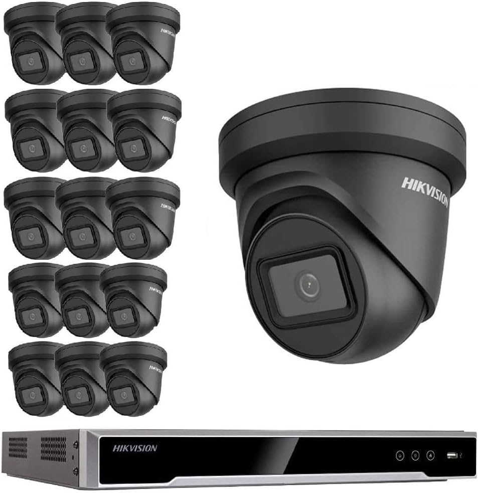 Hikvision CCTV system Kit 16X 8MP IP Network Cameras White 4K 30m IR Night Vision darkFighter Fixed Turret WDR 16Ch NVR 8MP 4K - DS-2CD2385G1-I - DS-7616NI-K2 (2TB)