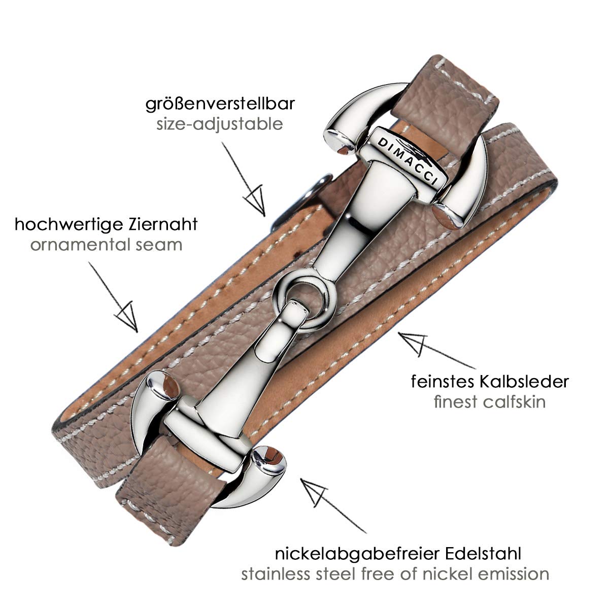 Trensen-Armband Kalbsleder | Alba-Kollektion | Schmuck für Reiter-Damen in Geschenk-Box