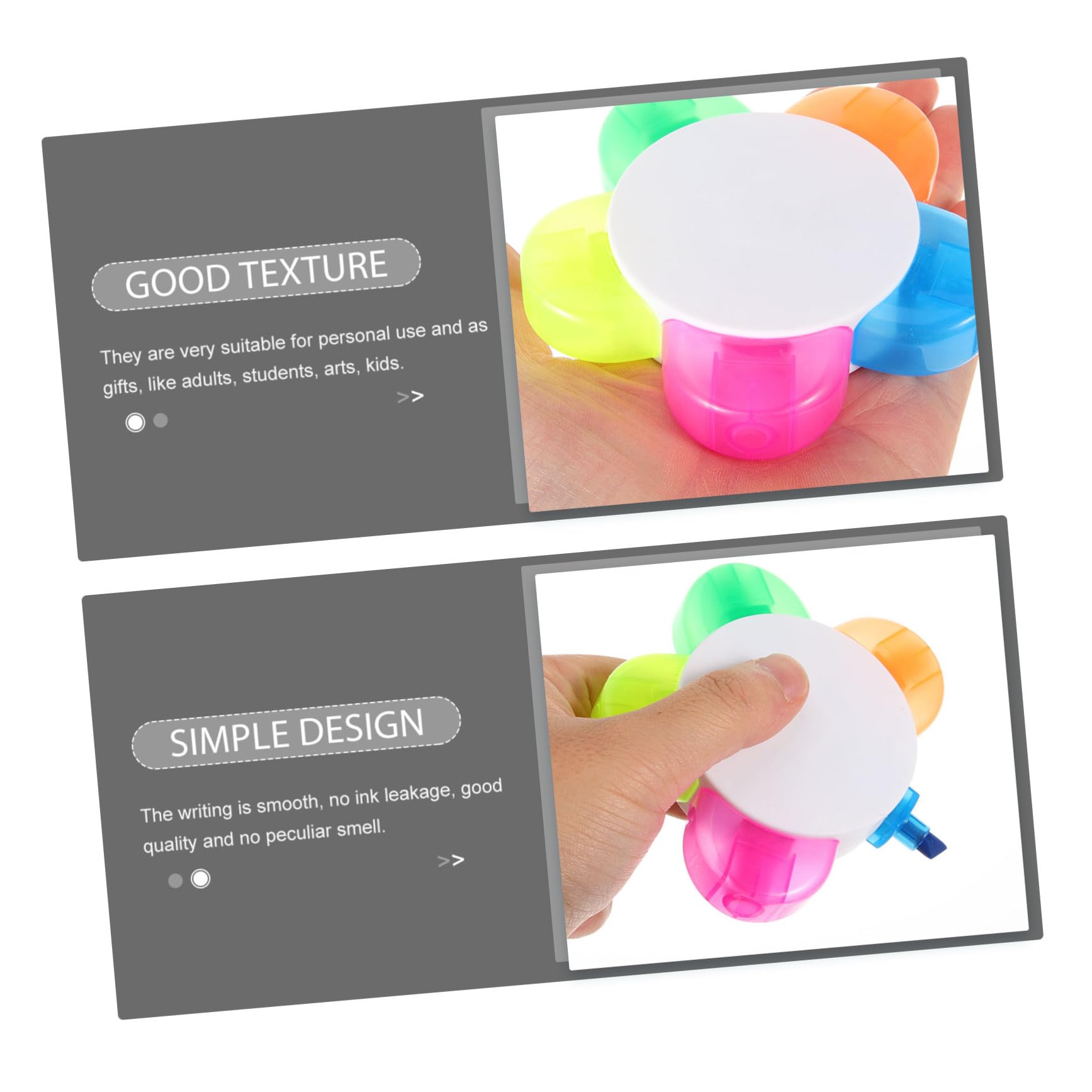 Homoyoyo 10 Stück Teiliges Fluoreszierendes Textmarker Blütenblattform Farben Pastell Leuchtstark für Notizen Studium Scrapbooking DIY Kreativarbeiten Schreibwaren für Schüler und Lehrer