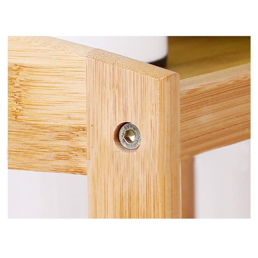 Carrello di Servizio in Legno con Ruote Bloccabili, Carrello da Pranzo A 4 Ripiani per Cucina, Hotel E Ristoranti, Organizer per Vassoi in Legno Massello per Case di Cura