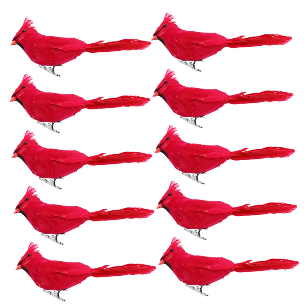 Pájaros rojos de emulación realistas para decorar plantas y bodas en Navidad