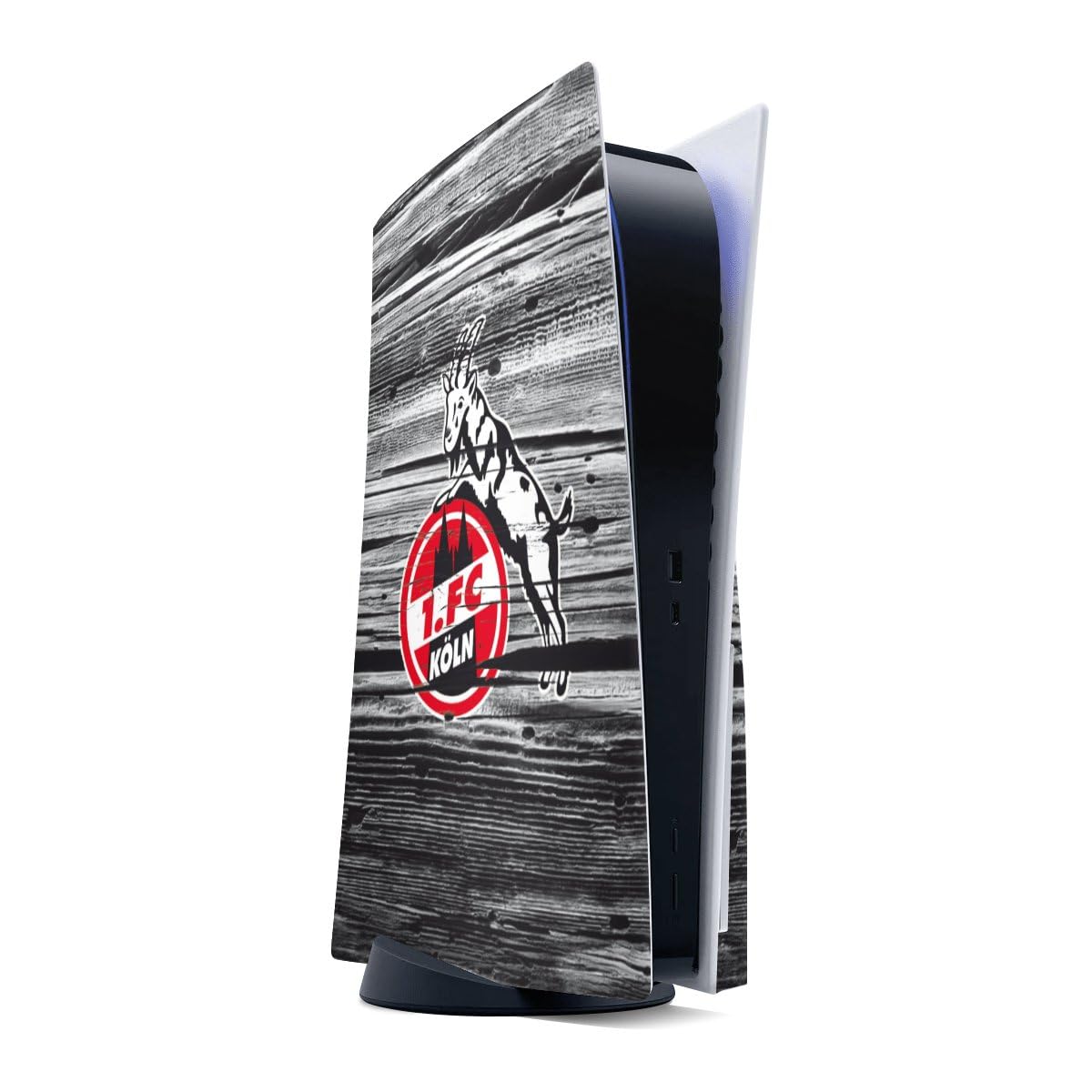 DeinDesign Skin kompatibel mit Sony Playstation 5 Disc Edition Folie Sticker 1. FC Köln Holzoptik Offizielles Lizenzprodukt