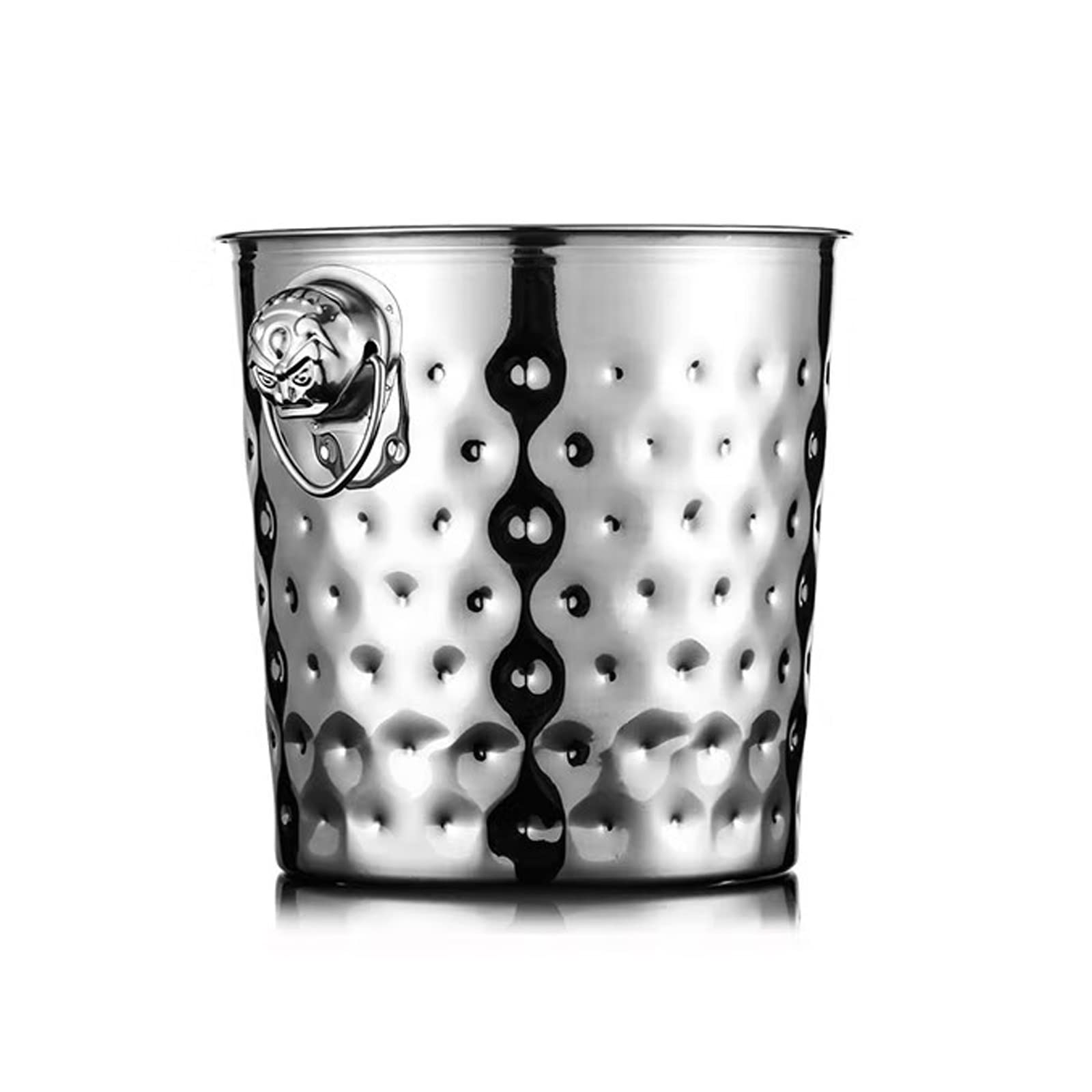 Seau à Glace Seau à Glace martelé en Acier Inoxydable Champagne 3L glaçons Bière isolé Seau à Glace Cool pour Bar