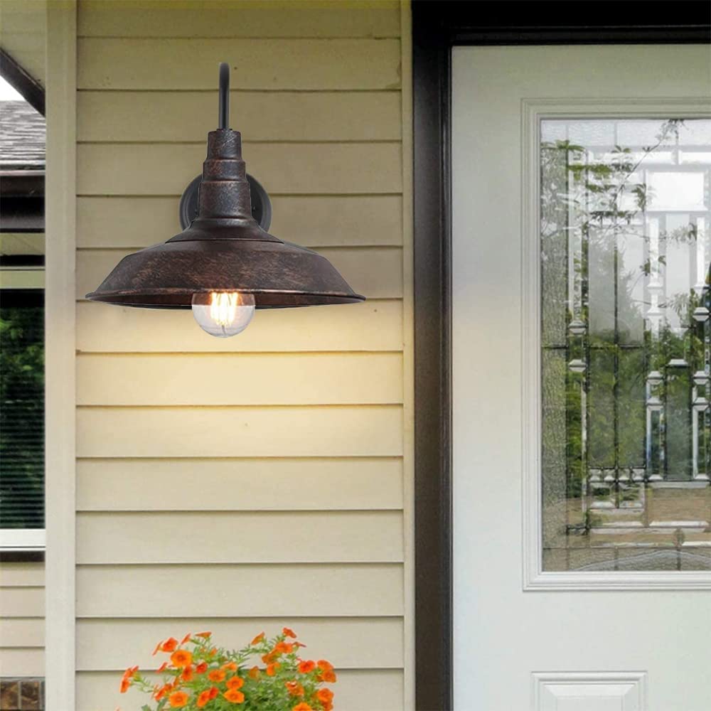 Lampada Da Parete Esterno Rame Antico Stile Retrò, Lanterna Da Giardino Vintage Con Vetro, IP44, Attacco E27, Ideale Per Cortile E Balcone
