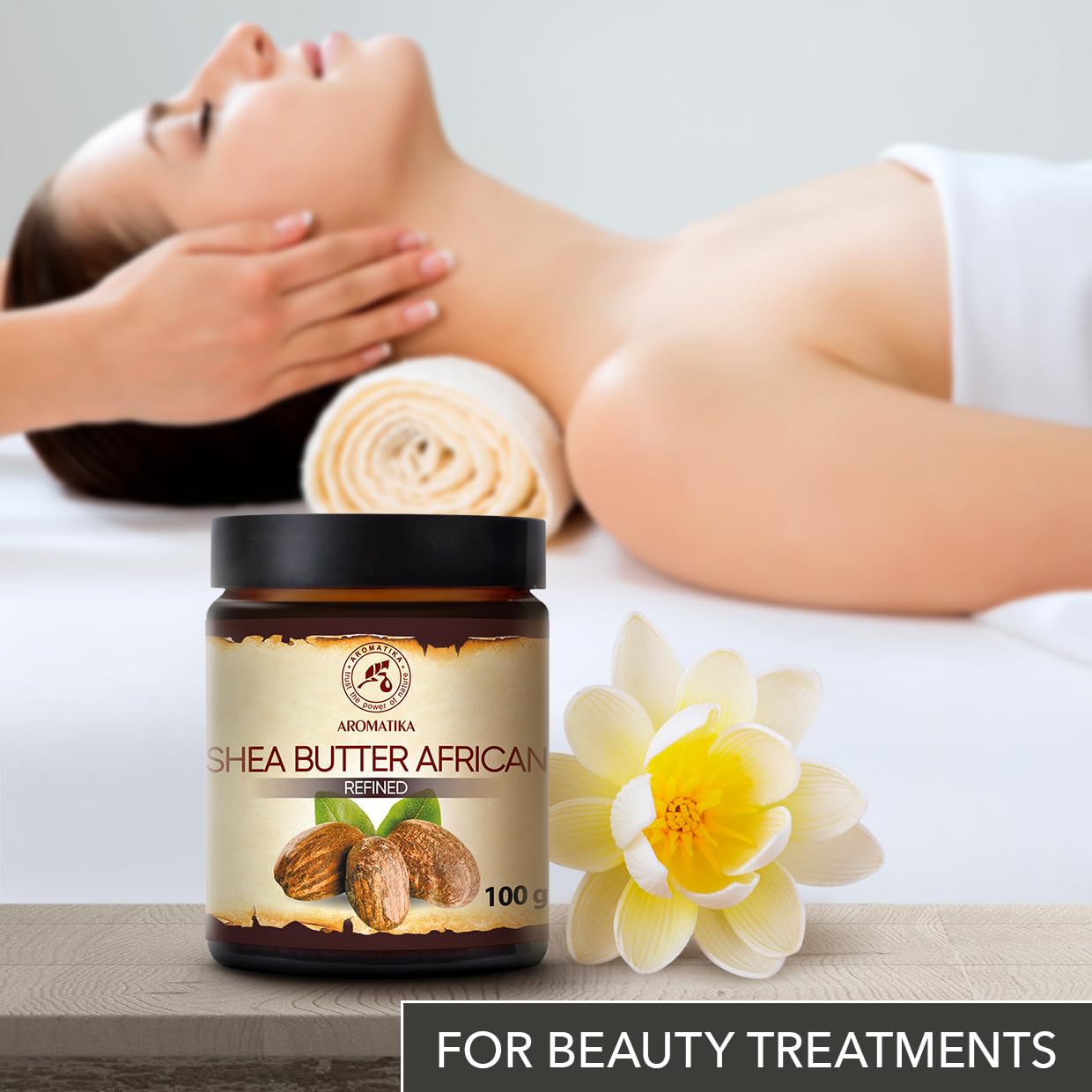 African Shea Butter 100ml - Refined - 100% Natural & Pure Shea Butter - Ghana - Best for Hair - Skin - Nail - Lip - Face - Body - Great for Beauty - Massage - Wellness - Karite Shea Butter
