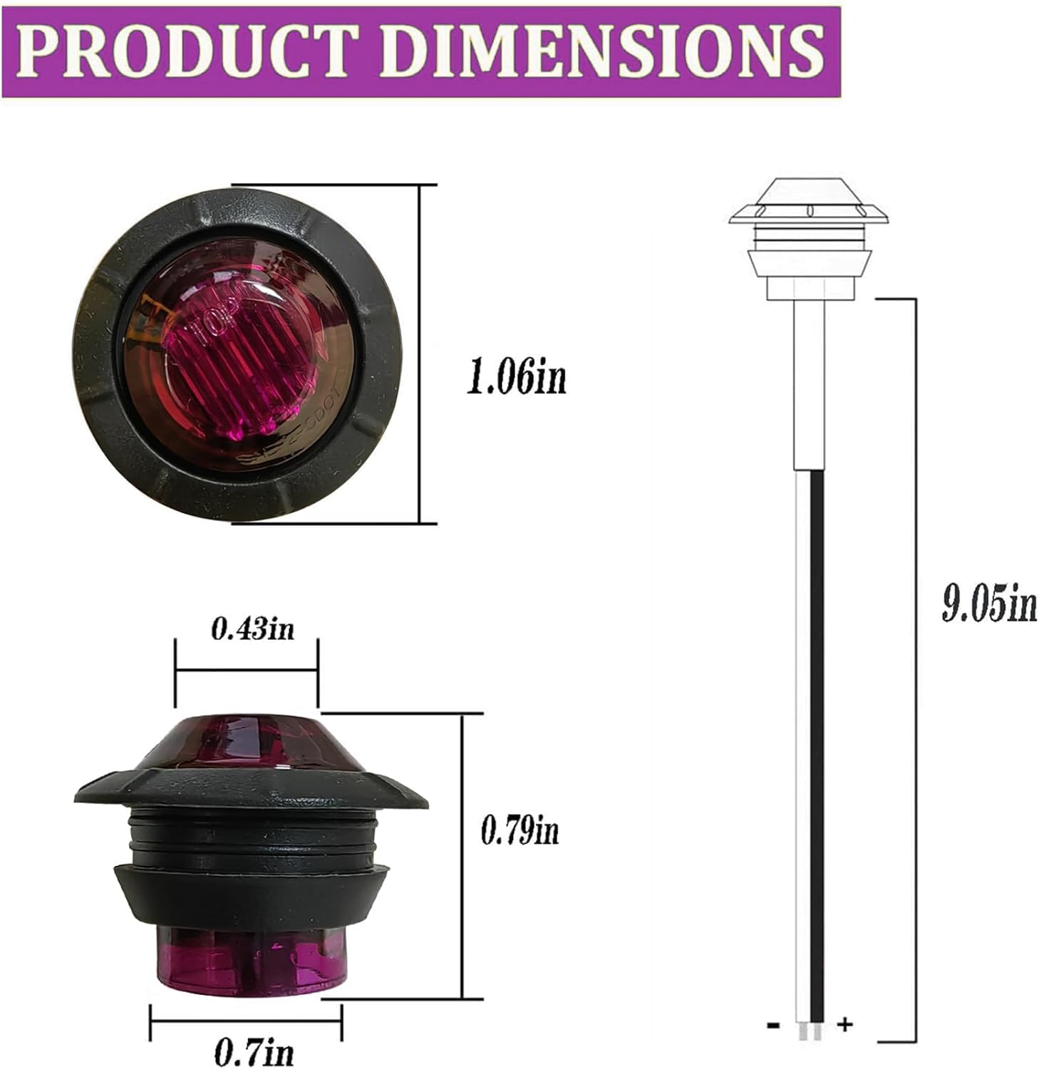Indicatori LED GSRECY Da 3/4 Pollici - Impermeabili, 12V/24V, Per Auto, Camion, Barche - Foto 11