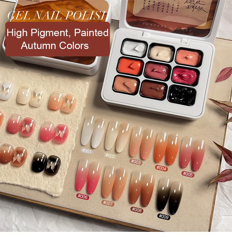 Paleta de Gel para Uñas Sponge Pat Paint 9 Colores Otoño miniatura 5