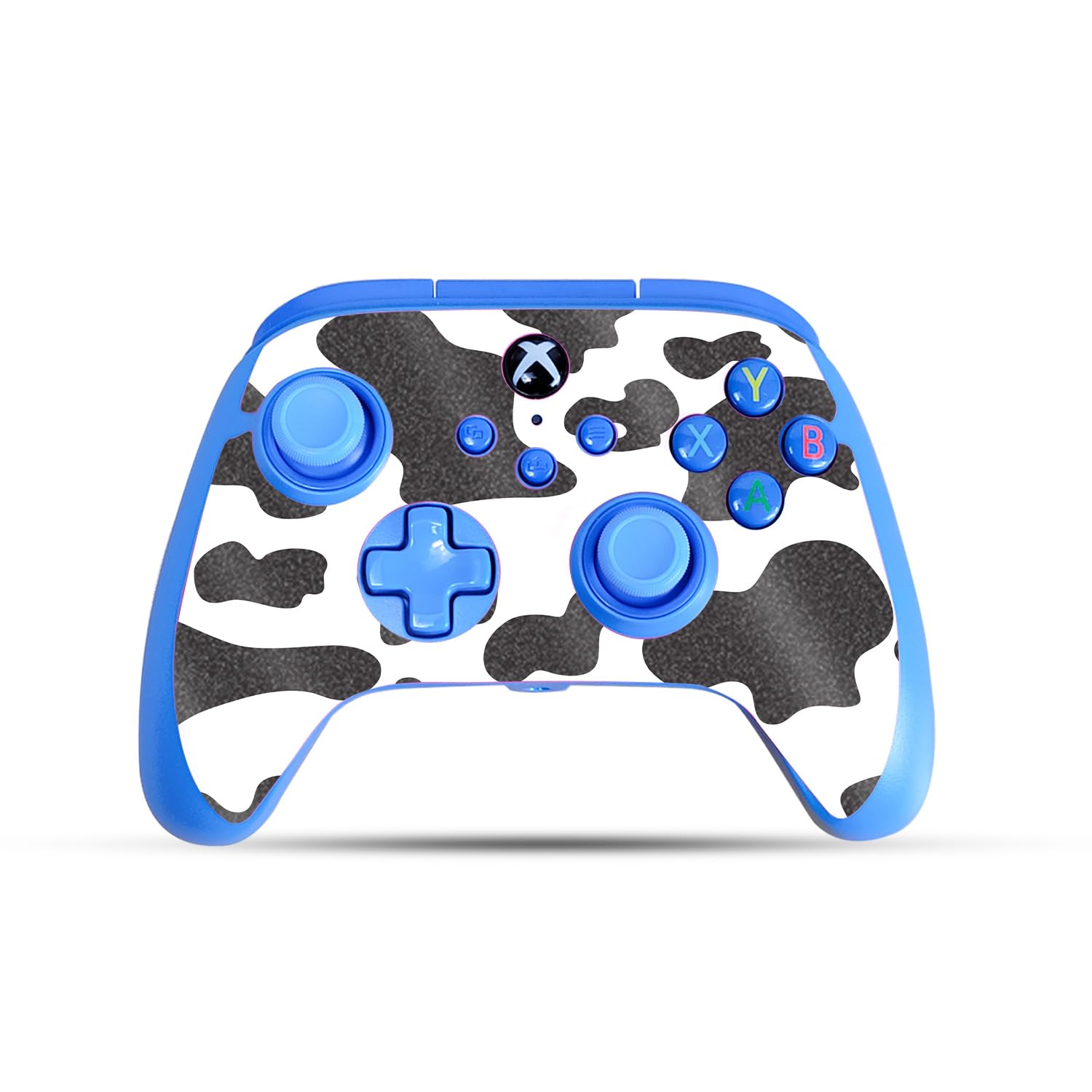 Glossy Glitter Gaming Skin Compatible with PowerA Xbox Series X|S Enhanced Wired Controller - Cow Print - Premium 3M Vinyl Protective Wrap Decal Cover