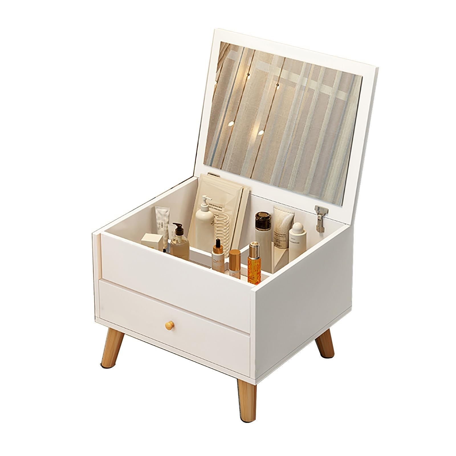 asdchZen Modern Minimalist Vanity Desk With Flip Mirror & Storage Drawers Compact Makeup Table For Small Spaces Perfect For Bedroom & Limited Areas.