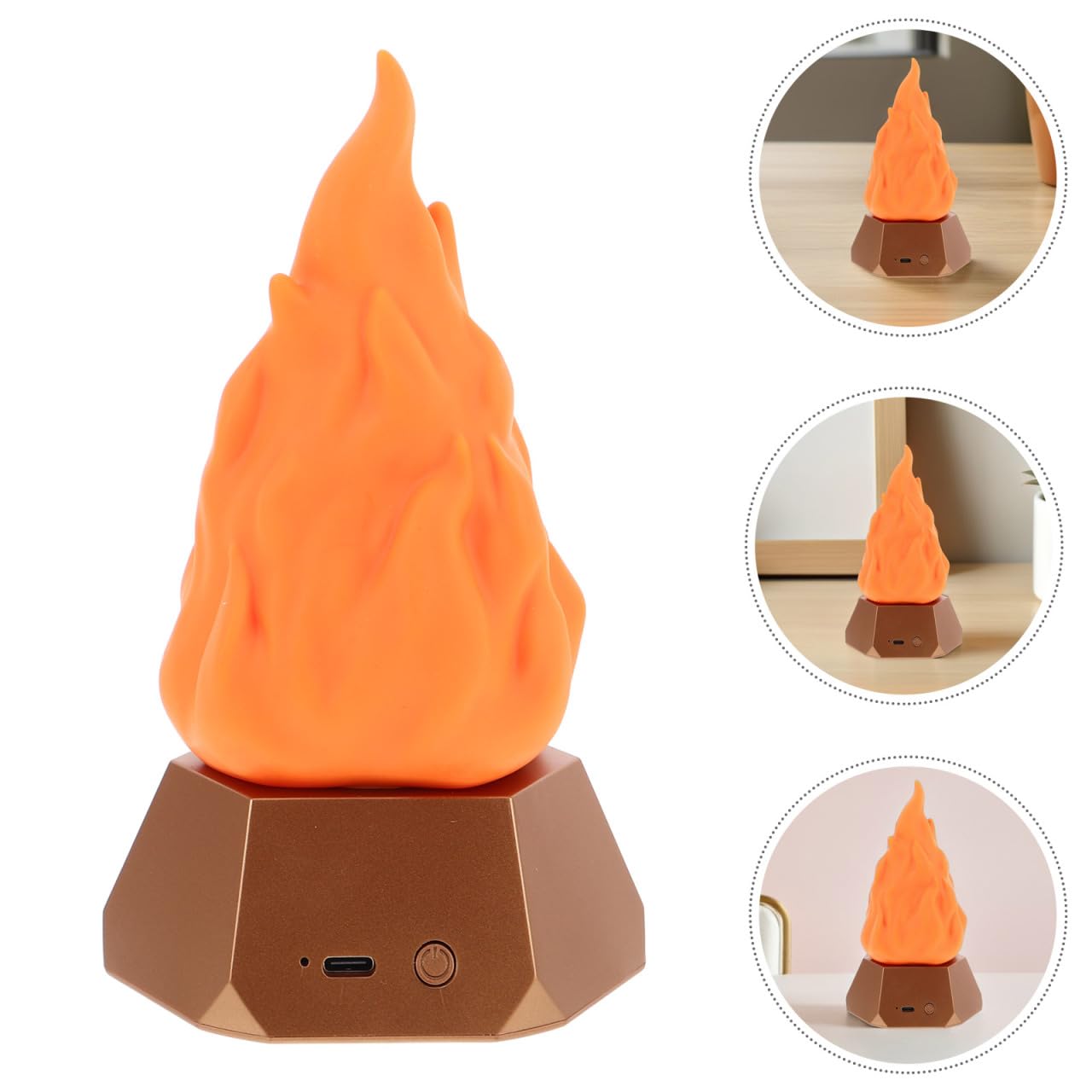 Operitacx Lámpara De Fuego Falsa Recargable Usb Con Efecto Llama Led Ajustable Modos Luz Nocturna Para Decoración Exterior Camping y Terraza