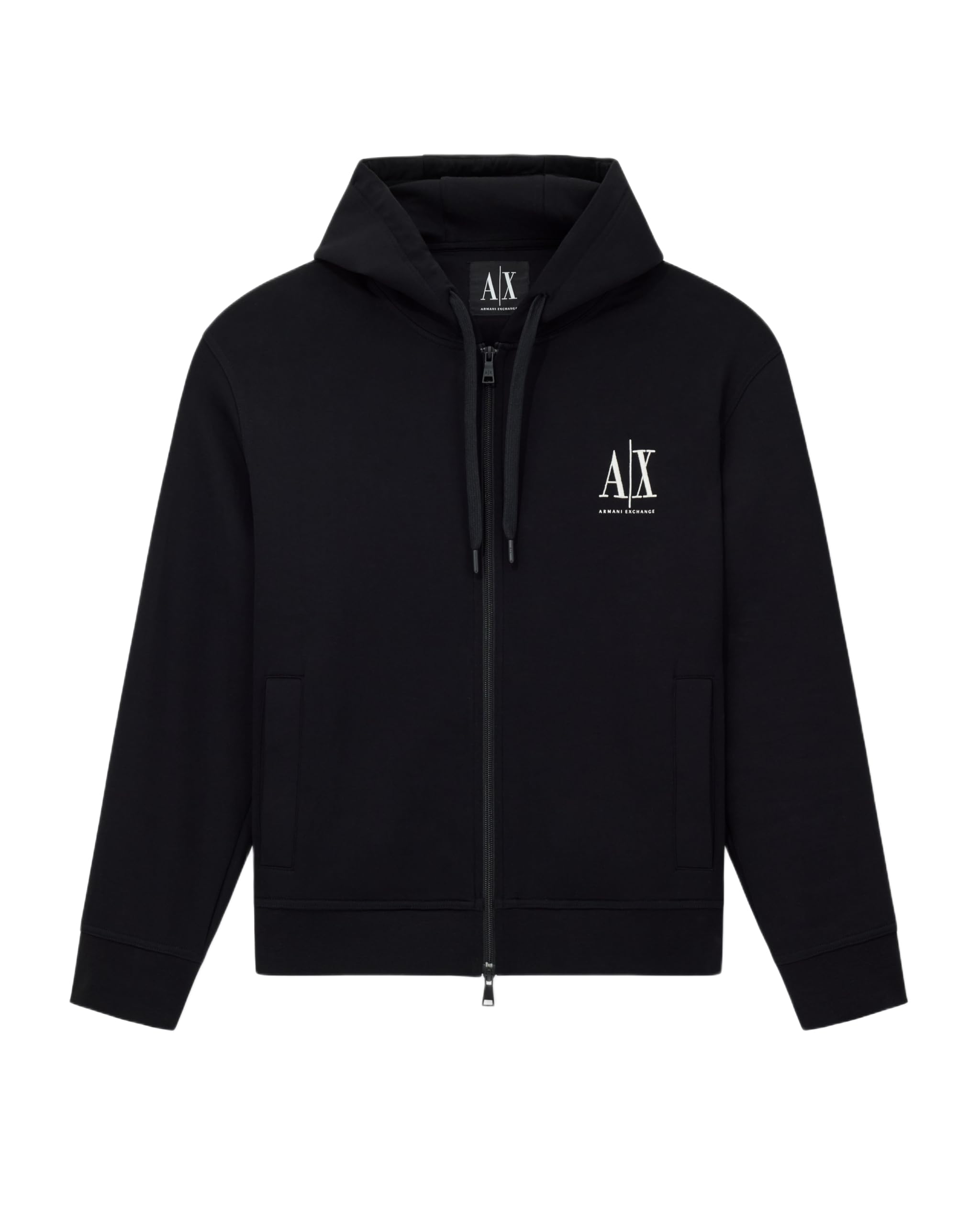 Armani Exchange Icon Project, Emboidered Logo, Full Zip Felpa con Cappuccio Uomo (Pacco da 1)
