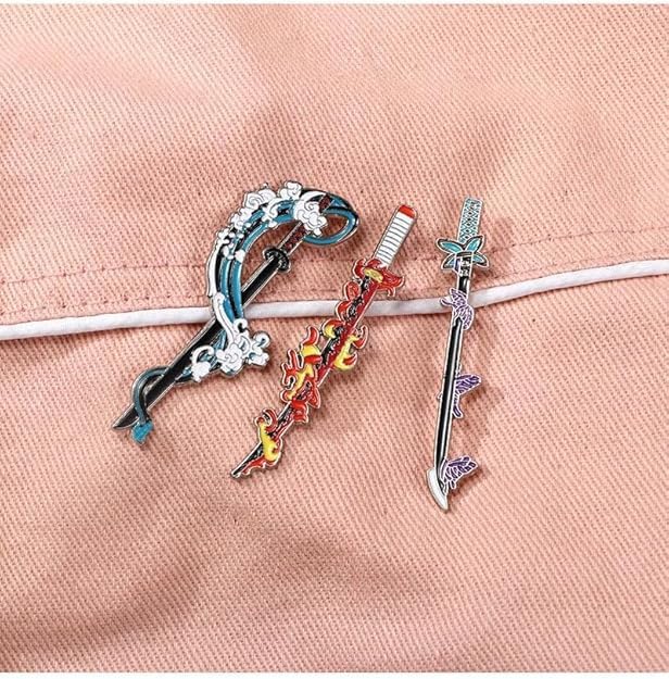 Image of 2PCS Enamel Pins, Anime Accessories, Badges with Pin for Bags and Collectors, Anime Themed Badges for Gifting