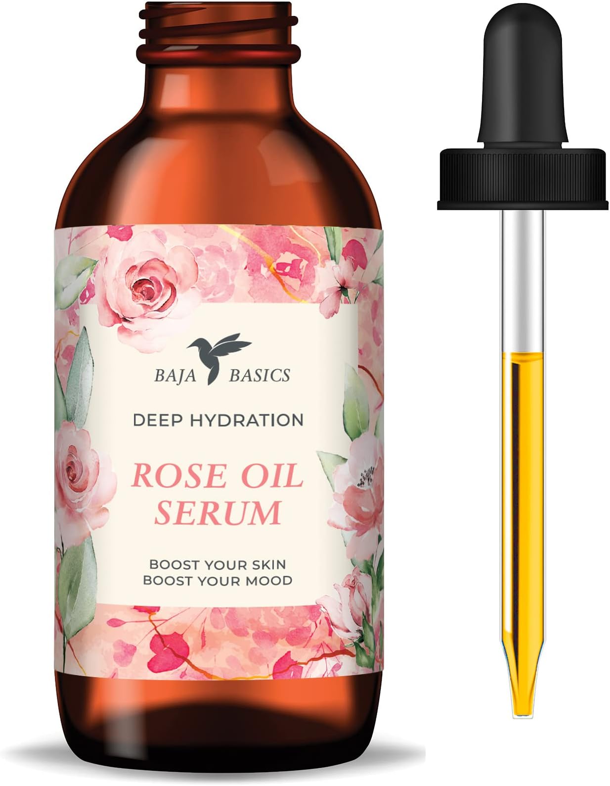Rose Oil for Face, Rose Essential Oil, Face Serum for Skin, Hair and Nails, Unrefined Moisturizer, Hydrating Skincare Product 1 oz