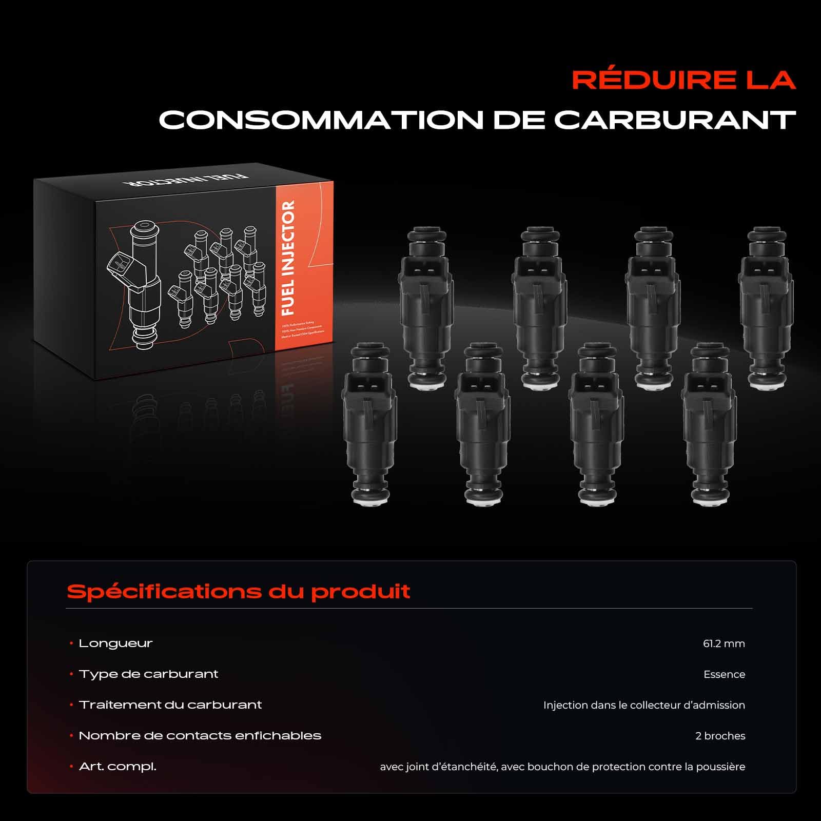 Frankberg 8x Buse d'injecteur de carburant 0280156101