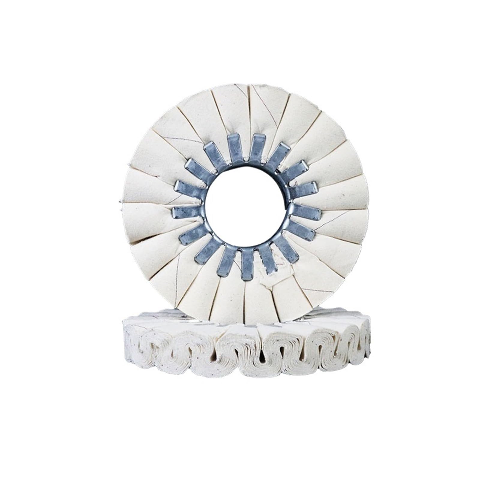 2 Pezzi di Panno for lucidatura delle Vie aeree in Cotone, Ruota for lucidatura a Disco Aperto, 150 * 50 * 20 mm, Bianco