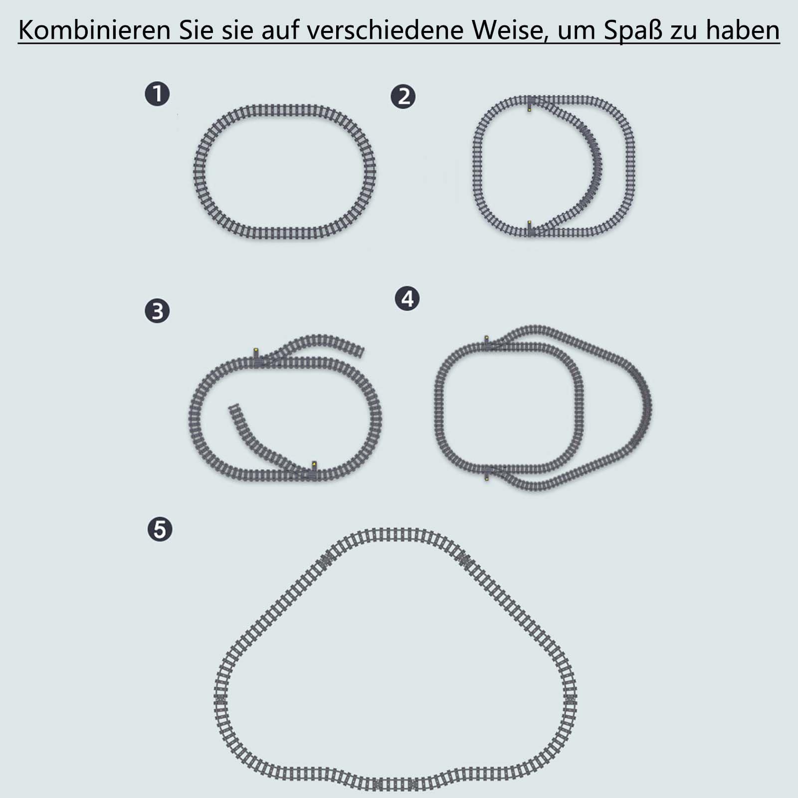 City Schienen Bausteine Set, 2 Stück City Schienen Erweiterungsset City Zug Schienen Zubehör Klemmbausteine Kompatibel mit Lego (2 Stück)