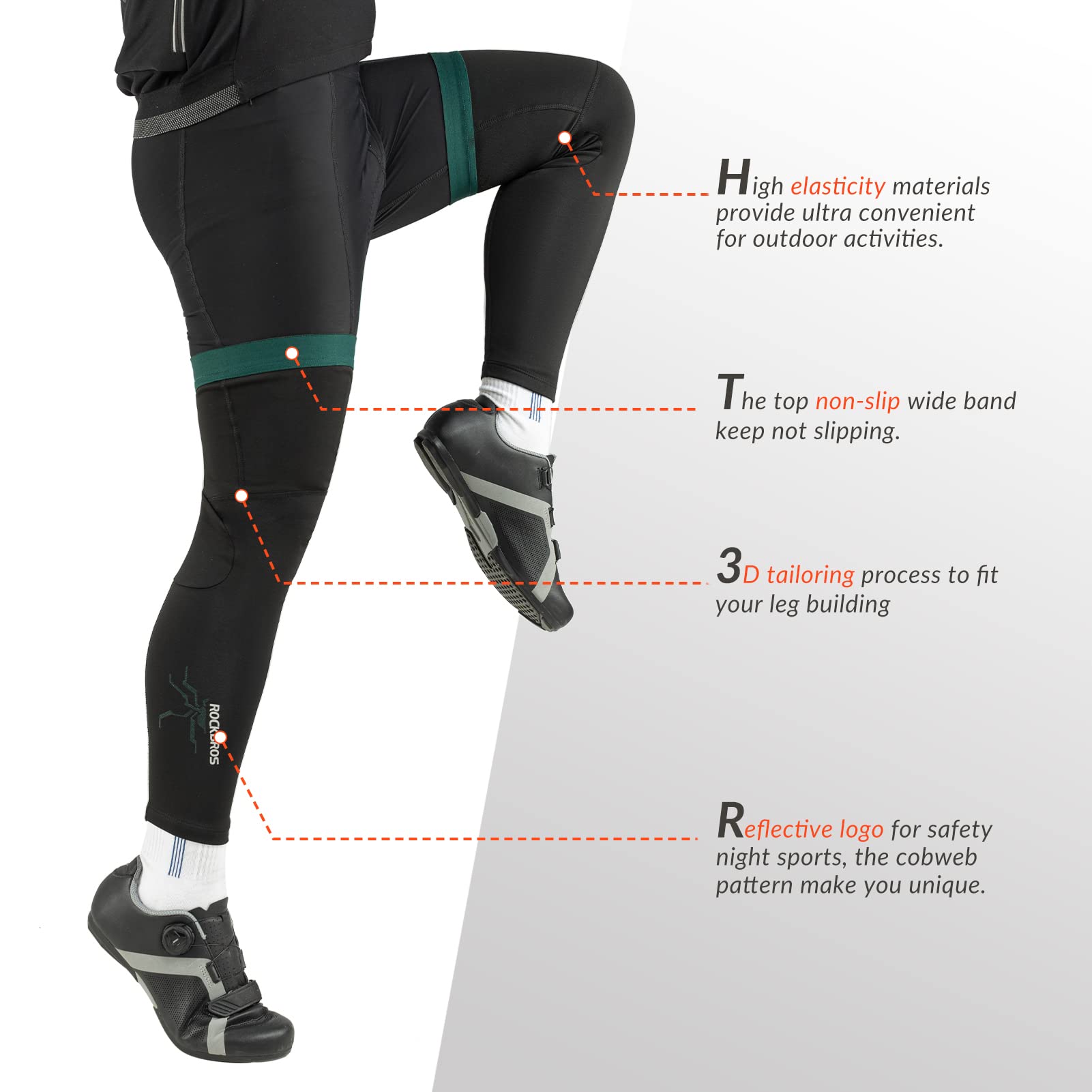 ROCKBROS Calendadores de Brazaos/Piernas para Hombre Mujeres Conjunto Perneras Térmicas y Mangas de Brazaos de Ciclismo Running Deportes al Aire Libre S-3XL