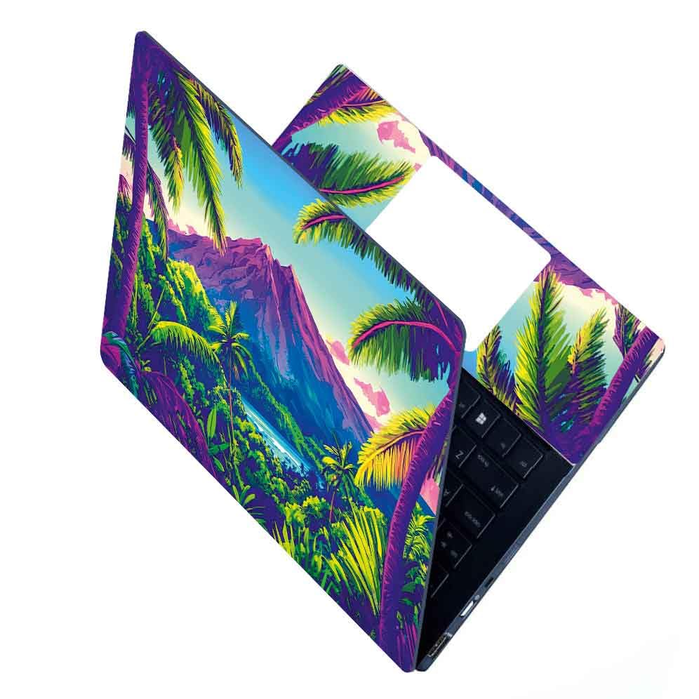 Image of Full Laptop Skin Stickers HD Quality Sticker for Laptops Upto 15.6 inch (Dustproof|Waterproof|Scratchproof|Reusable) - BE NEON MONTN FL