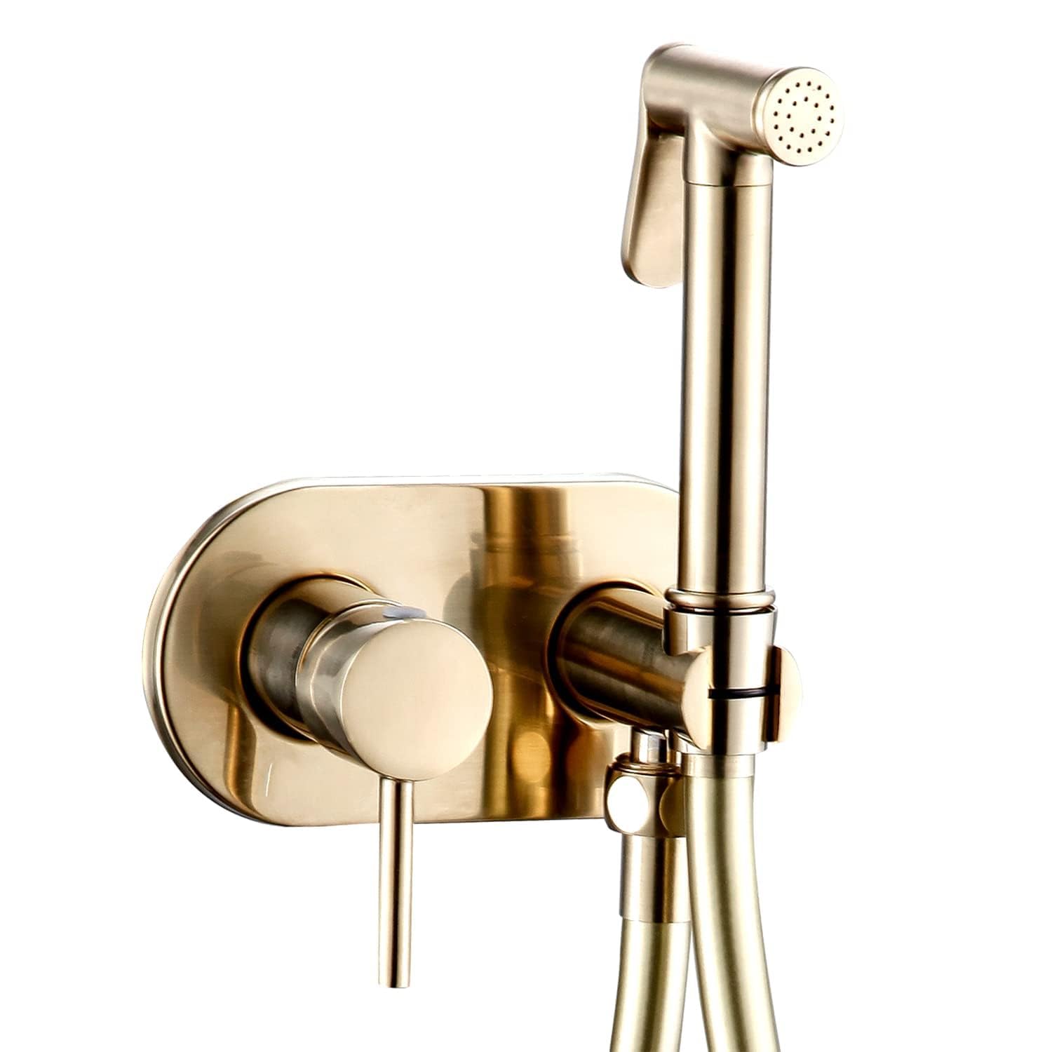 Kit shattaf pulvérisateur bidet doré en laiton avec tuyau PVC de 1,2 m