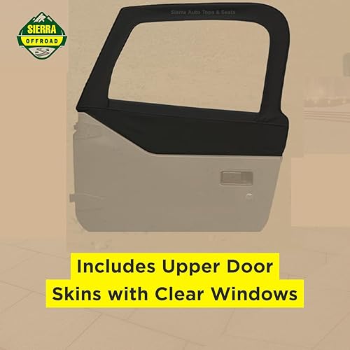 Miniatura 17 de Revestimiento superior estilo de fábrica Sierra Offroad para Jeep Wrangler TJ (1997-2002), funda blanda con vidrios polarizados, sin puertas Spice