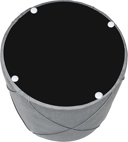 Miniatura 7 de Joveco Moderno otomano redondo, taburete de tocador tapizado de terciopelo con asiento acolchado suave, reposapiés para mesa auxiliar para sala de