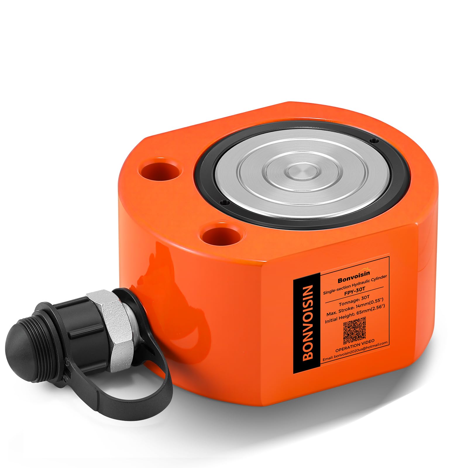 Bonvoisin Hydraulic Ram Cylinder 30T Hydraulic Cylinder Jack Porta Power Ram 0.55" Stroke Low Profile Lifting Cylinders for Machinery Shipbuilding Bridge Construction