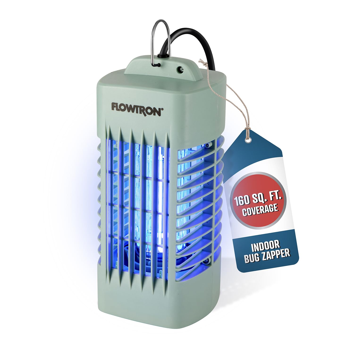 Exterminador de insectos con luz UV potente rejilla de 1000V y color verde decorativo