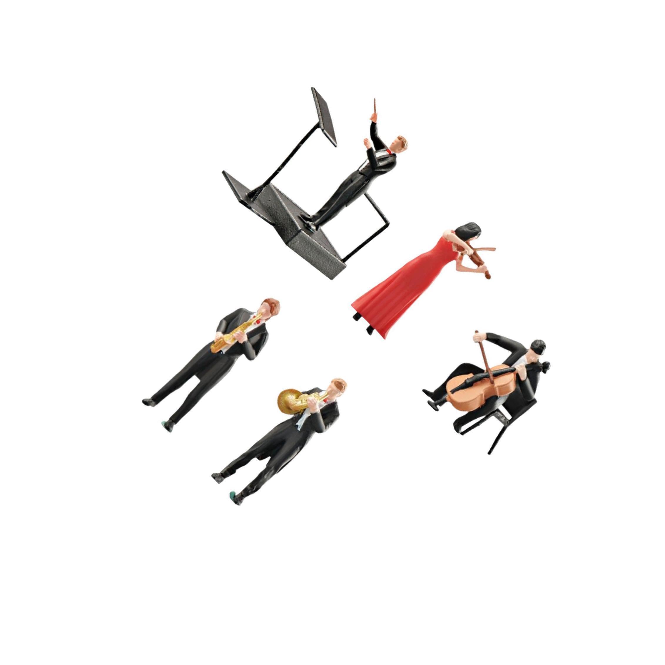 Collezione di modelli con 5 pezzi di figure di persone dipinte che offrono accattivanti dettagli panoramici. Modello fai da te, diorama, scenario