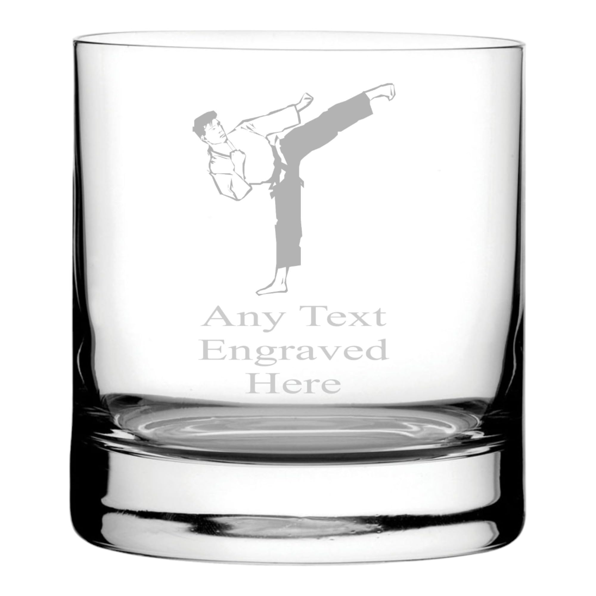 Whisky Mixer Glass Glass Engraved Karate Whisky/Whiskey Mixer Wg212 In Silk Lined Gift Box [Custom]