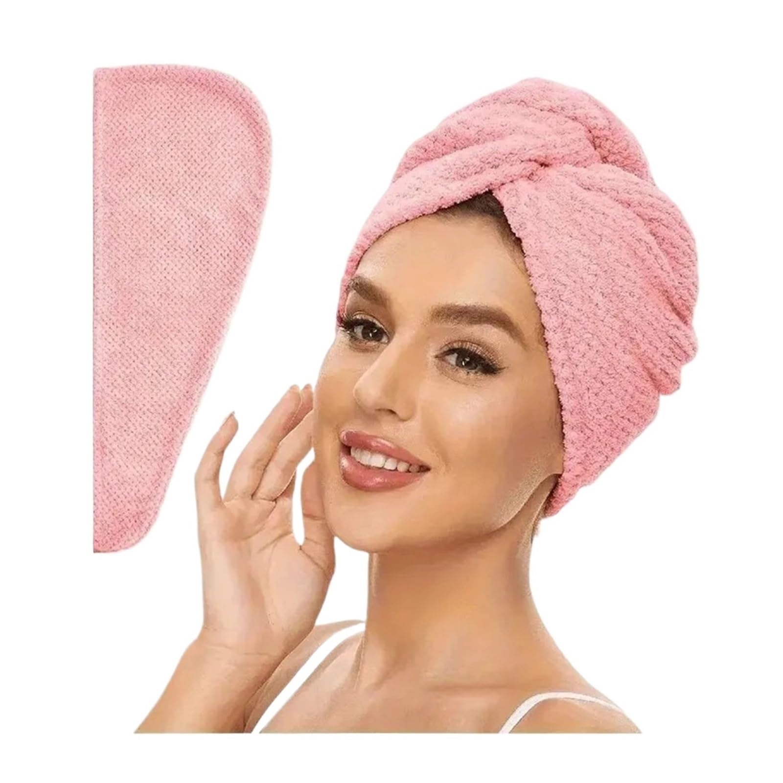 Asciugamano Per Capelli Asciugamano for capelli ultra morbido da 4 pezzi in microfibra ad asciugatura rapida super assorbente for asciugamani da bagno delicati sui capelli crespi o danneggiati(Pink)