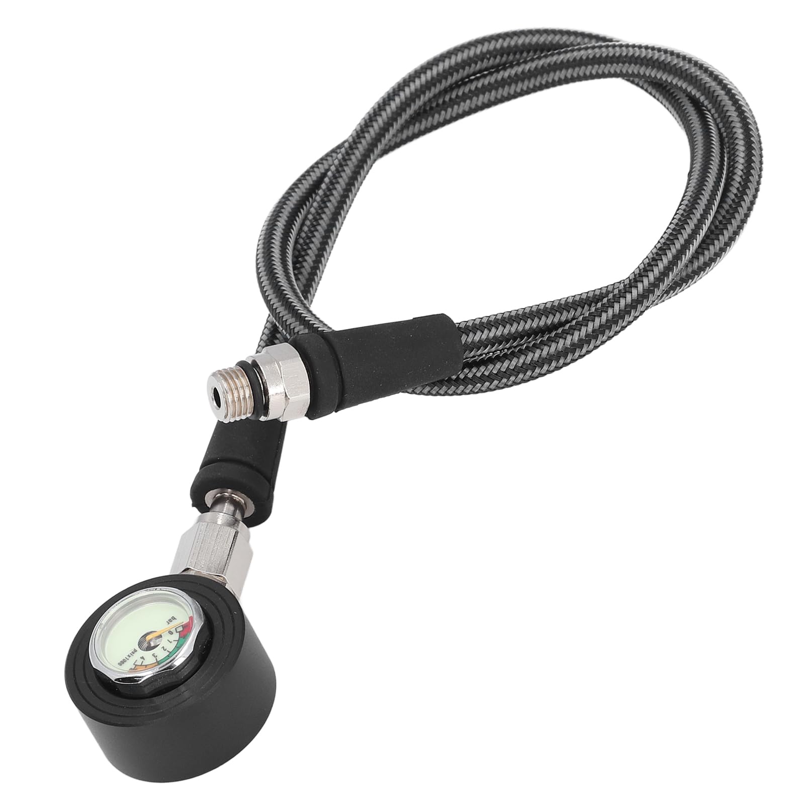 Manómetro de Buceo Manómetro Sumergible Duradero y Luminoso para Buceadores con Manguera de Alta Presión Hecha de Fibra de Carbono y Aleación de Aluminio