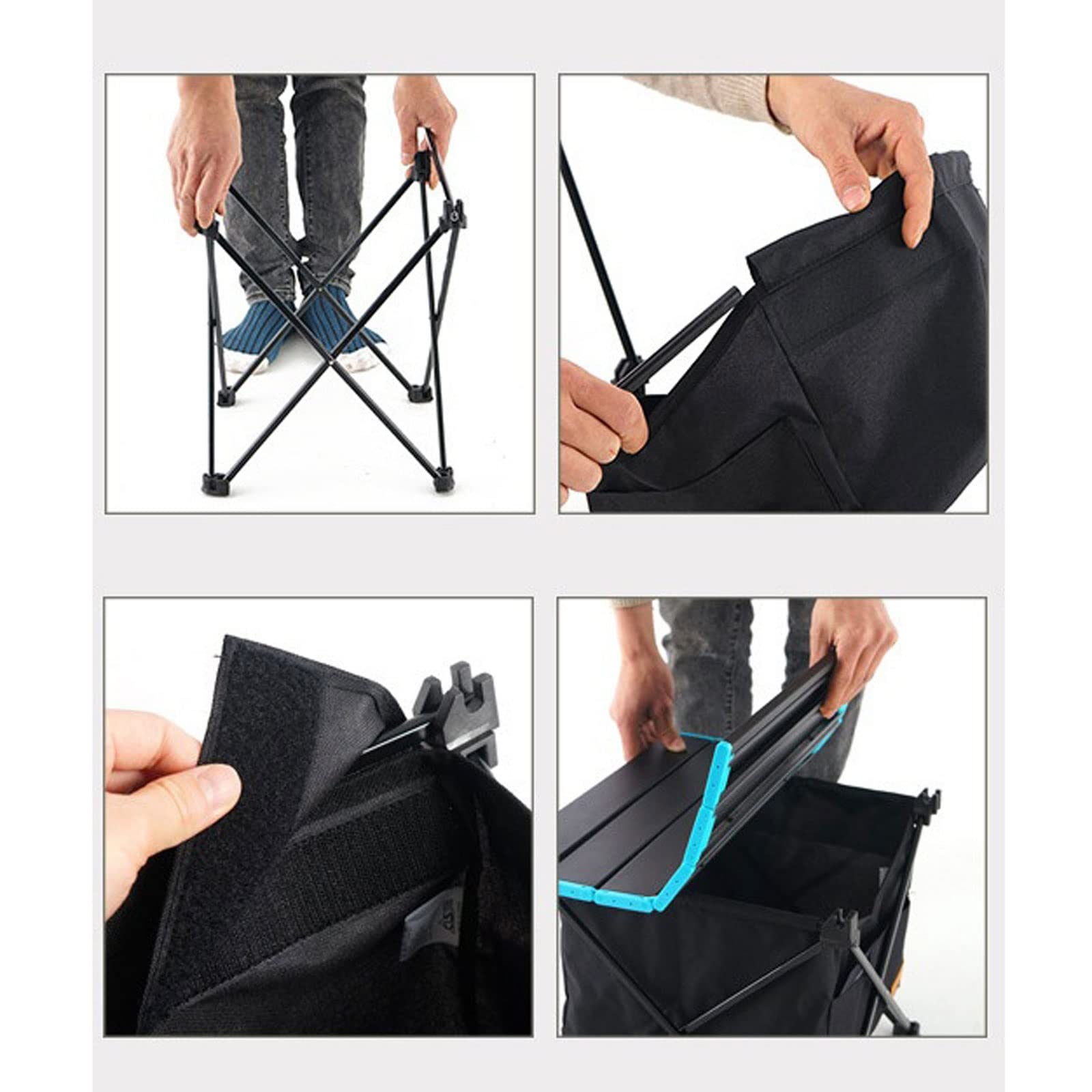 Mesa de camping plegable con bolsa de almacenamiento, mesa de picnic de aluminio ligera, portátil y plegable para barbacoas al aire libre, viajes y aventuras de camping