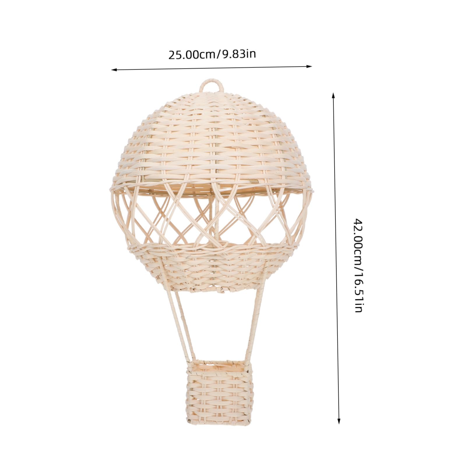 Unomor Handmade Rattan Woven Wall Art Hot Air Balloon Decorations Pendant Lamp Shade for Boys and Girls' Room Home Decor