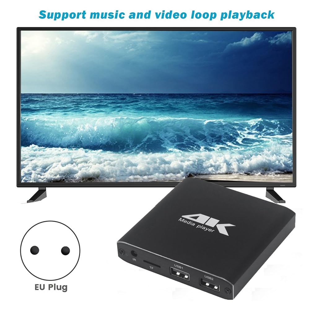 Odtwarzacz multimedialny, 4K 265, odtwarzacz reklamowy, automatyczne odtwarzanie w pętli z dyskiem twardym TF/AV/USB, odtwarzacz multimedialny 1080p HD, wtyczka UE