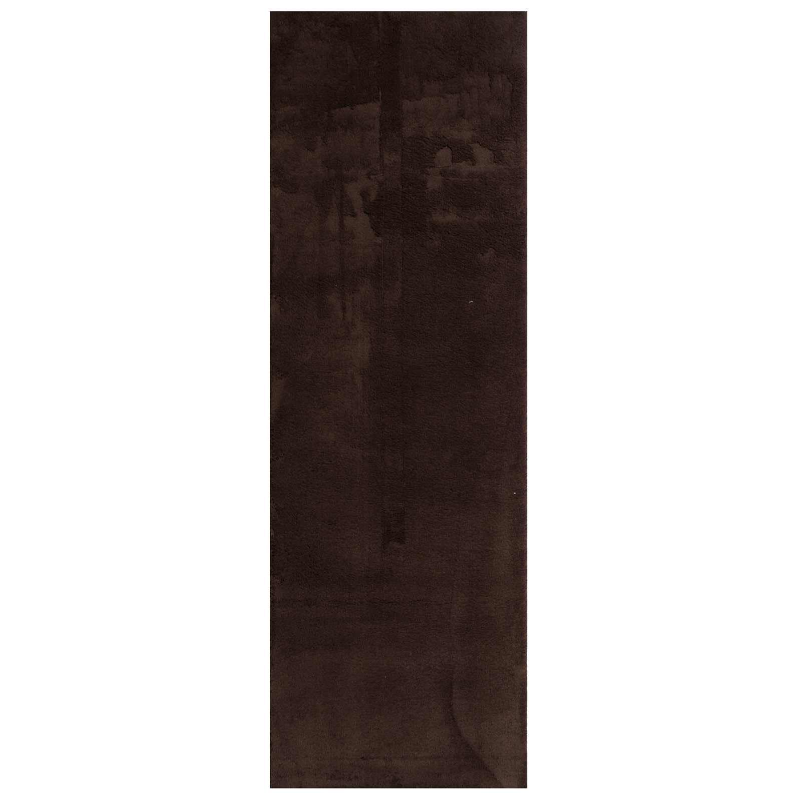 Tapis de couloir 250 x 80 cm rectangulaire marron pour chambre