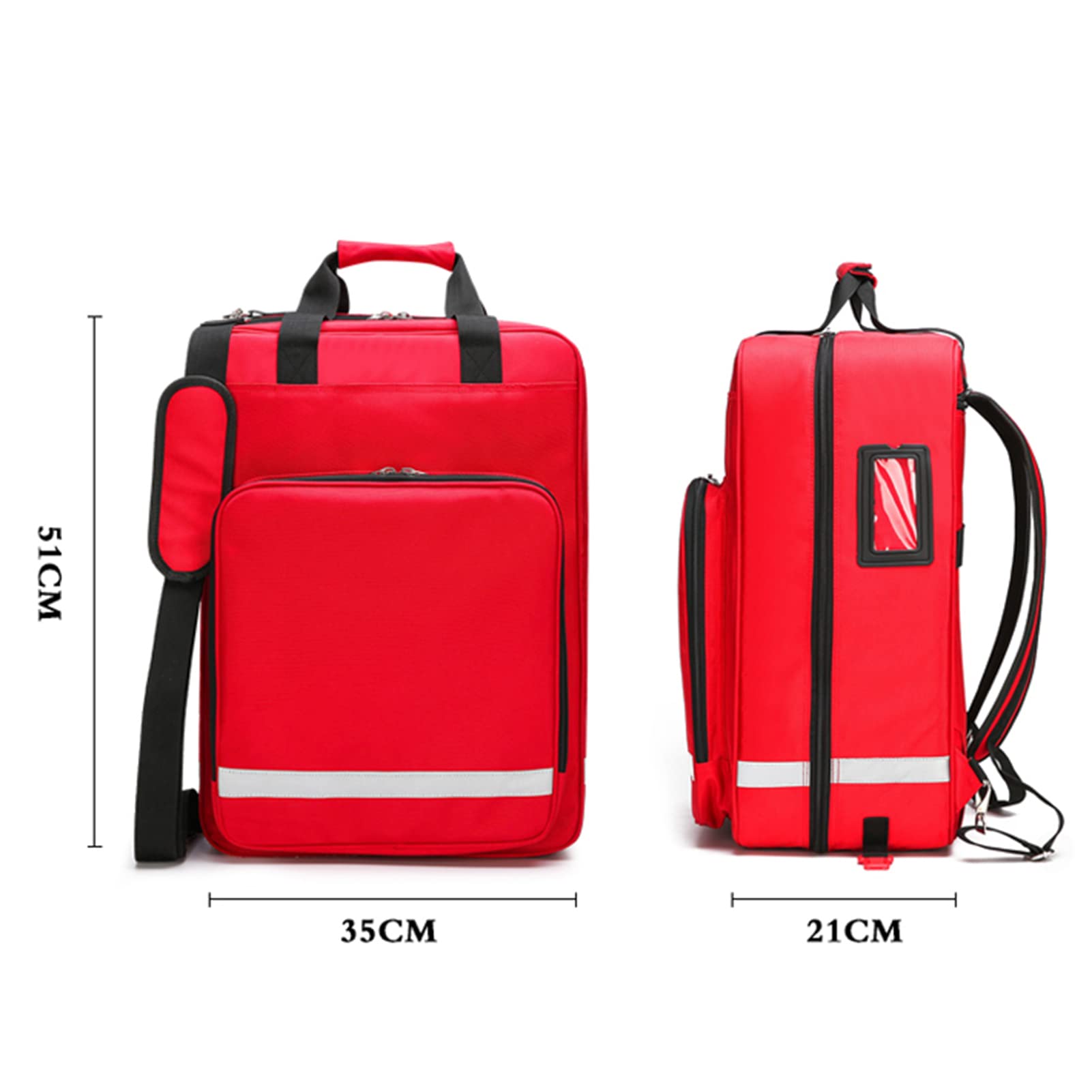 Bolsa para botiquín de primeros auxilios con carrito desmontable, bolsa vacía con separadores extraíbles para uso médico, ideal para visitas domiciliarias y profesionales sanitarios