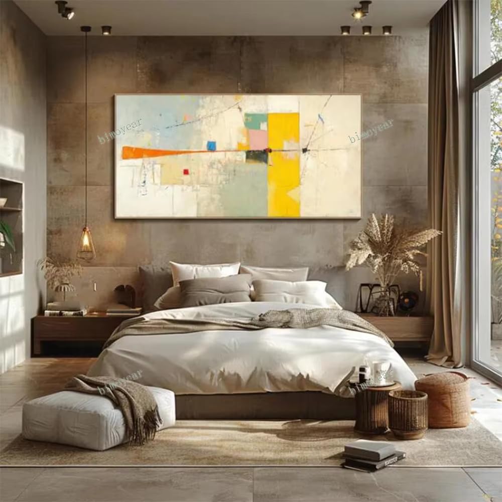 AEFOUU Wall Art Canvas Picture Print Abstract Geometry Painting - Minimalism Medieval Modern Art Large Contemporary Decor(80x160cm/32x63in/Internal Frame)