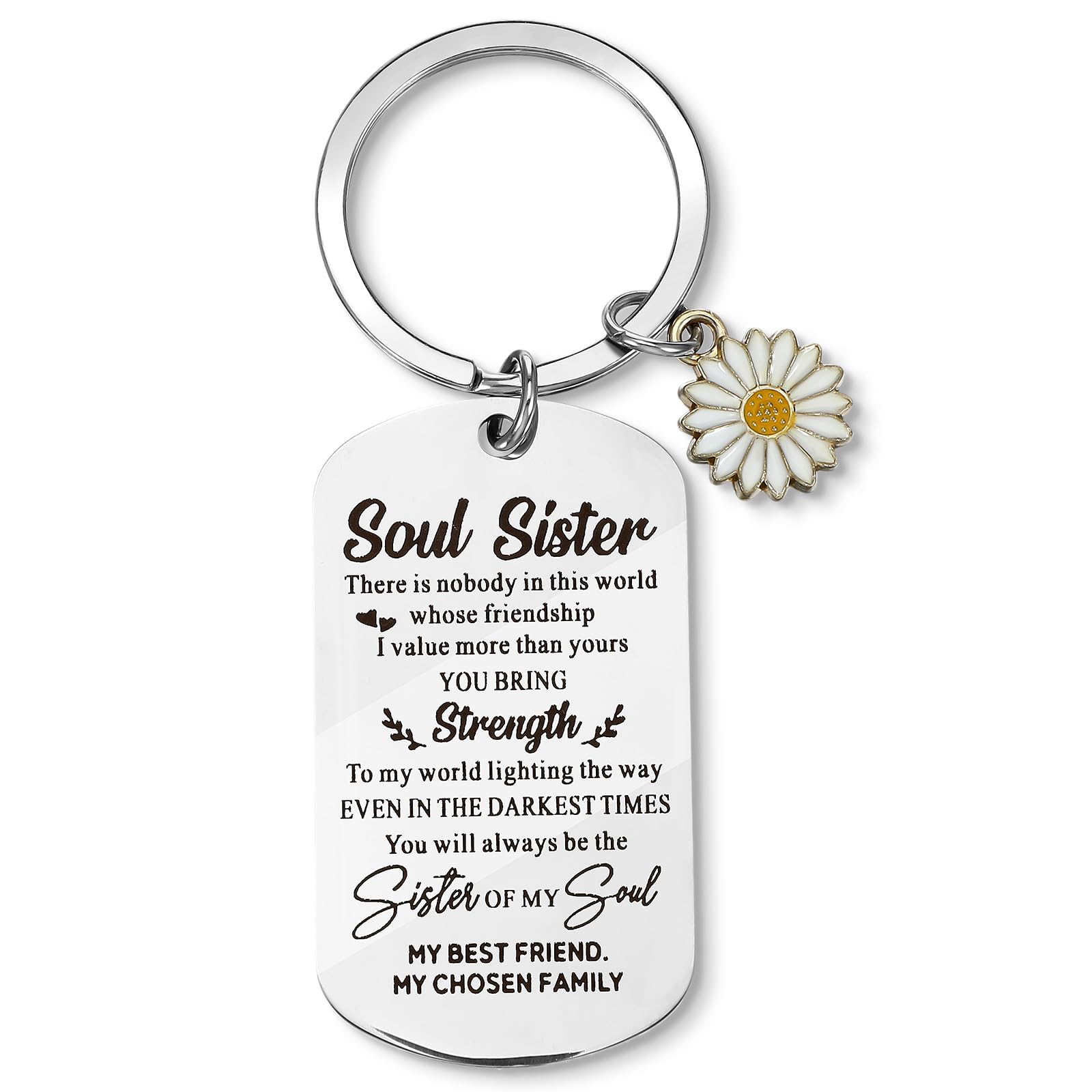 Yuanchu Soul Sister Gifts for Women, Soul Sister Keychain Gifts Big Sister Gifts for Best Friends Christmas Birthday Gift for Sister Bestie Soul Girls Bff