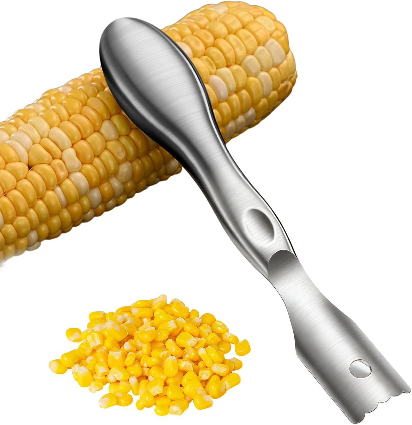 Corn Cob Corer Tool Ergonomic Handle Stainless Steel Corer for Home Restaurant Camping Barbecue Salad Pizza Popcorn Meal Preparation Peeling and