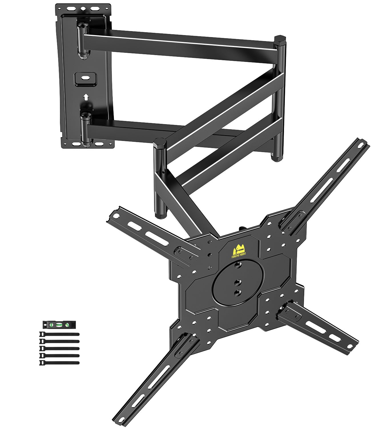 FORGING MOUNT Supporto TV Parete con Braccio Extra Lungo 1035mm per 26-65 Pollici fino a 35KG, Ruotabile a ±90°orizzontale/verticale con 3 bracci pieghevoli, Max VESA 400x400mm