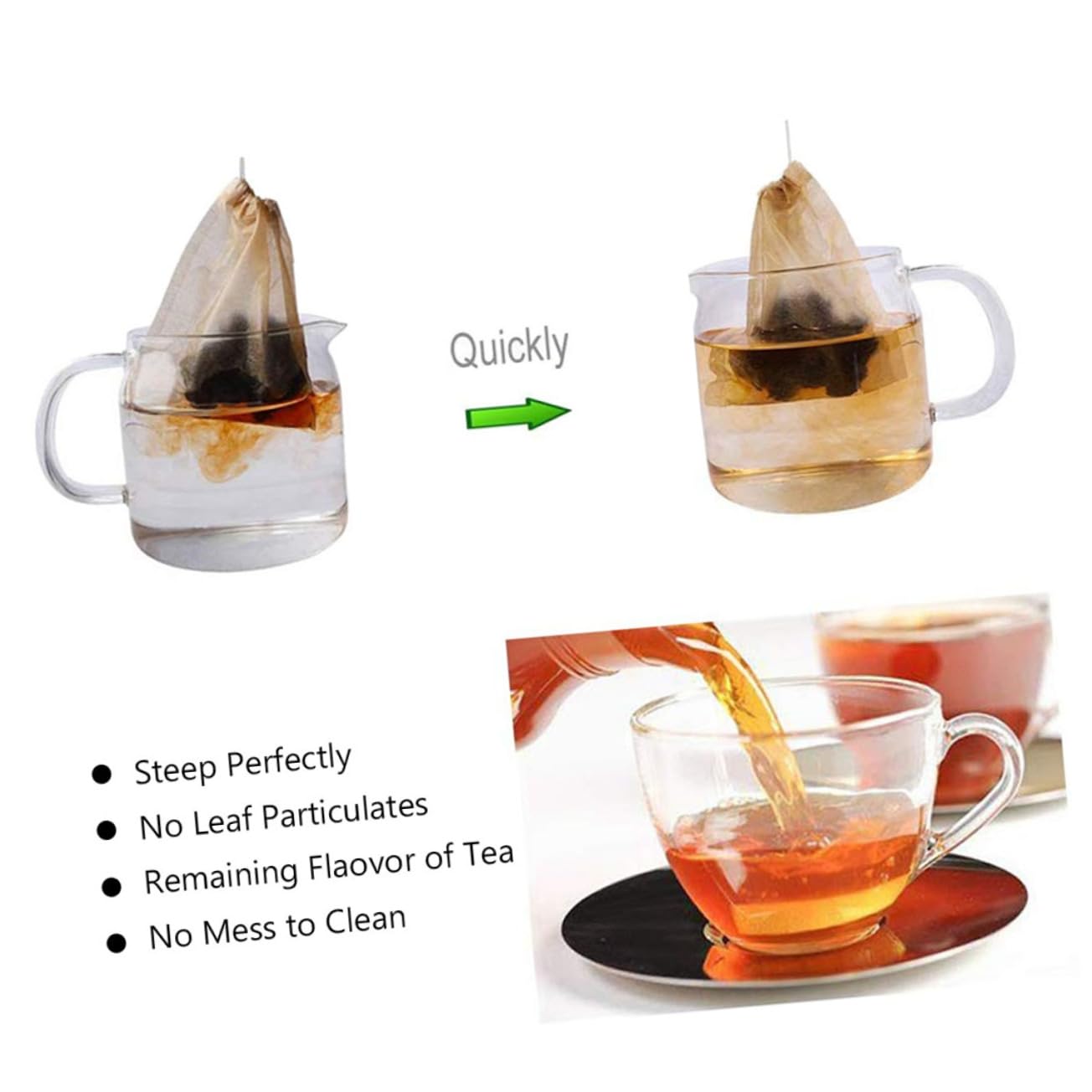 BESTOYARD 800piezas Bolsitas Filtrantes De Té Desechables De Bolsas De Filtro Para Té De Hierbas y Especias Sin Para Preparar Infusiones Aromáticas