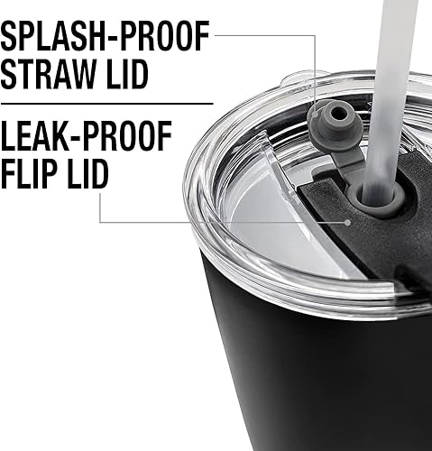 Miniatura 6 de Vaso de acero inoxidable con logotipo de Chevy OFFICIAL Trucks con popote y tapa abatible, taza de viaje de 20 onzas, aislada al vacío y doble pared