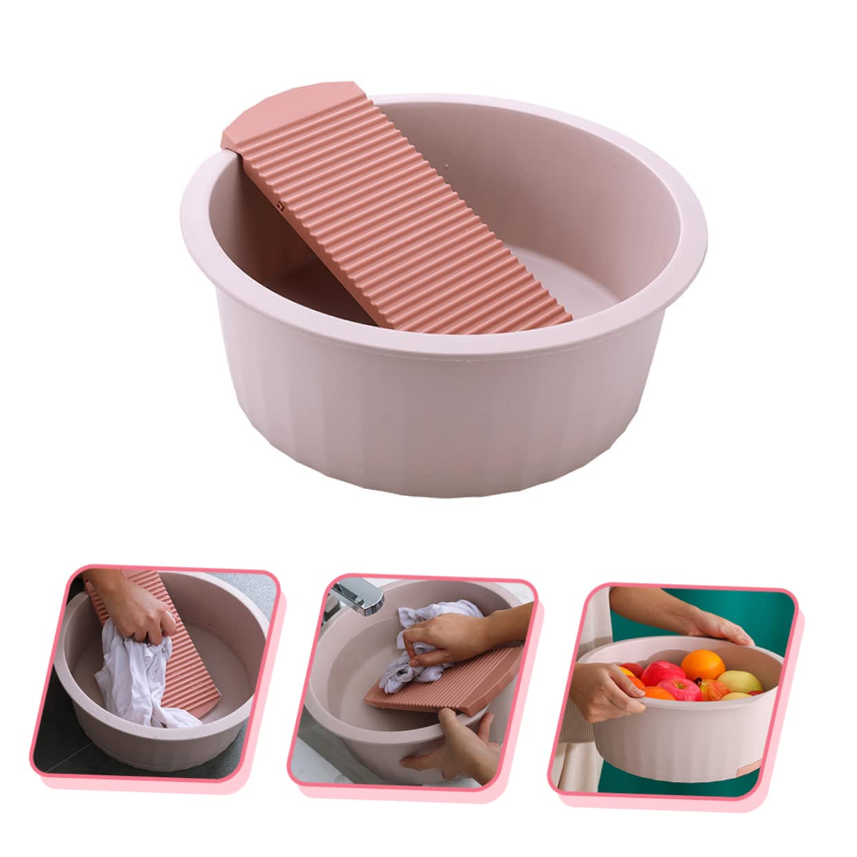 Bassine de Lavage en Pp Planche à Laver Rose Grand Format